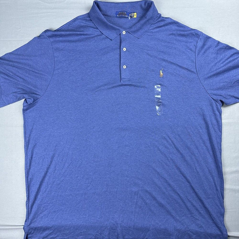 Polo Ralph Lauren Polo Shirt Mens 4XB B&T Blue Short Sleeve Flesh Pony